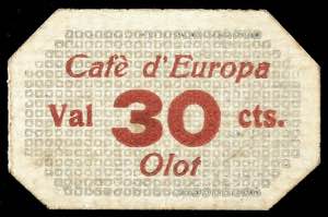 Olot. Cafè dEuropa. 30 céntimos. (AL. ... 