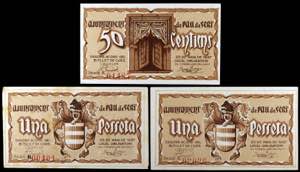 Pau de Sert. 50 céntimos y 1 peseta (dos). ... 