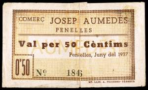 Penelles. Comerç Josep Aumedes. 50 ... 