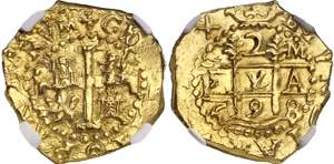 1698. Carlos II. Lima. M. 2 escudos. (AC. ... 