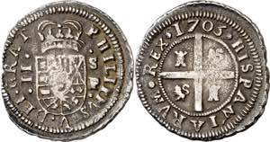 1705. Felipe V. Sevilla. P. 2 reales. (AC. ... 