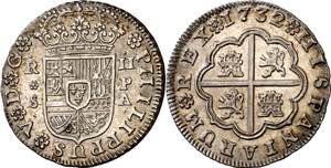 1732. Felipe V. Sevilla. PA. 2 reales. (AC. ... 