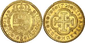 1724. Luis I. Segovia. F. 8 escudos. (AC. ... 