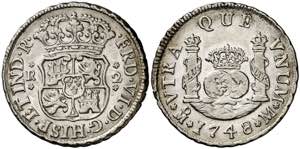 1748. Fernando VI. México. M. 2 reales. ... 
