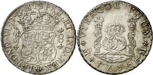1758. Fernando VI. México. MM. 8 reales. ... 