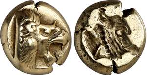 (521-478 a.C.). Lesbos. Mytilene. Hekté. ... 
