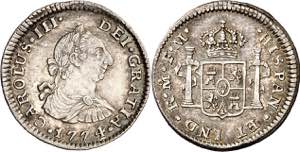1774. Carlos III. México. FM. 1/2 real. ... 