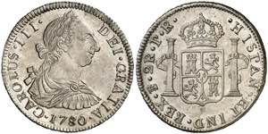 1780/79. Carlos III. Potosí. PR. 2 reales. ... 