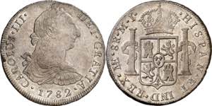 1782. Carlos III. Lima. MI. 8 reales. (AC. ... 