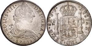 1781. Carlos III. México. FF. 8 reales. ... 