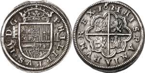 1621/14. Felipe III. Segovia. /C. 2 reales. ... 