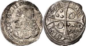 1698. Carlos II. Barcelona. 1 croat. (AC. ... 