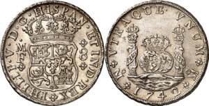 1742/1. Felipe V. México. MF. 8 reales. ... 