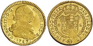 1787. Carlos III. Popayán. SF. 2 escudos. ... 