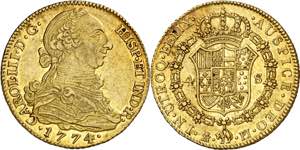 1774. Carlos III. Madrid. PJ. 4 escudos. ... 