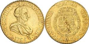 1761/0. Carlos III. México. MM. 8 escudos. ... 