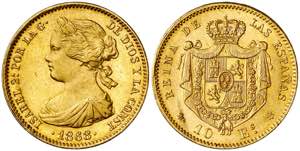 1868*1873. 10 escudos. (AC. 41). A nombre de ... 