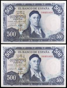 1954. 500 pesetas. (Ed. D69b) (Ed. 468b) 22 ... 