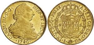 1780. Carlos III. Santiago.  DA. 8 escudos. ... 