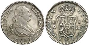 1797. Carlos IV. Madrid. MF. 1 real. (AC. ... 