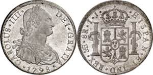 1798. Carlos IV. Lima. IJ. 8 reales. (AC. ... 