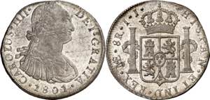 1801. Carlos IV. Lima. IJ. 8 reales. (AC. ... 