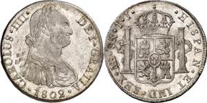 1802. Carlos IV. Lima. IJ. 8 reales. (AC. ... 