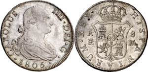 1805. Carlos IV. Madrid. FA. 8 reales. (AC. ... 