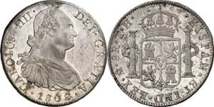 1808/7. Carlos IV. México. TH. 8 reales. ... 