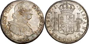 1805. Carlos IV. Santiago. FJ. 8 reales. ... 