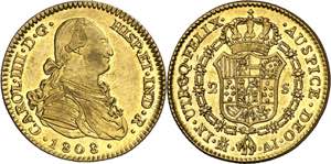 1808. Carlos IV. Madrid. AI. 2 escudos. (AC. ... 