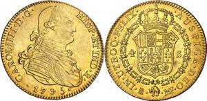 1795. Carlos IV. Madrid. MF. 4 escudos. (AC. ... 