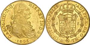 1805. Carlos IV. México. TH. 8 escudos. ... 