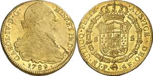 1789. Carlos IV. Popayán. SF. 8 escudos. ... 