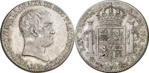 1821. Fernando VII. Madrid. SR. 20 reales. ... 