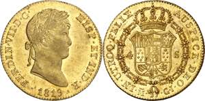 1819. Fernando VII. Madrid. GJ. 4 escudos. ... 