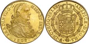 1808. Fernando VII. México. TH. 8 escudos. ... 