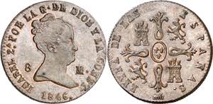 1846. Isabel II. Segovia. 8 maravedís. (AC. ... 
