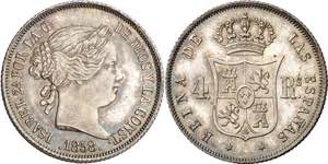 1858. Isabel II. Madrid. 4 reales. (AC. ... 