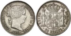 1859. Isabel II. Sevilla. 20 reales. (AC. ... 