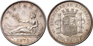 1870*1873. I República. DEM. 1 peseta. (AC. ... 