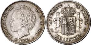 1893*1893. Alfonso XIII. PGL.  1 peseta. ... 