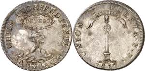 Chile. 1817. Santiago. FJ. 1 peso. (Kr. ... 