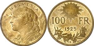 Suiza. 1925. B (Berna). 100 francos. (Kr. ... 