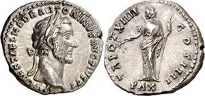 (151-152 d.C.). Antonino pío. Denario. ... 