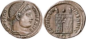 (326 d.C.). Constantino I. Roma. AE20. ... 