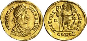 (404/407-408 d.C.). Honorio. Roma. Sólido. ... 
