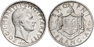 Albania. 1935. Zog I. R (Roma). 1 franco. ... 