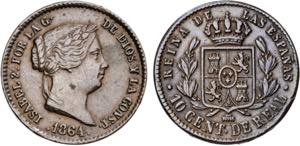 1862 y 1864. Isabel II. Segovia. 10 ... 