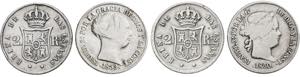 1852 a 1860. Isabel II. Barcelona. 2 reales. ... 